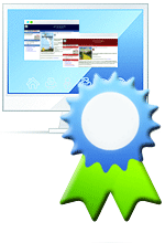 Award-winning book graphic on author webpage