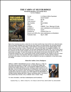 The Cabin at Silver Ridge sales sheet