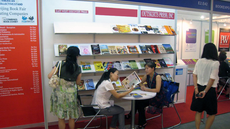 Outskirts Press books displayed at the Beijing International Book Fair