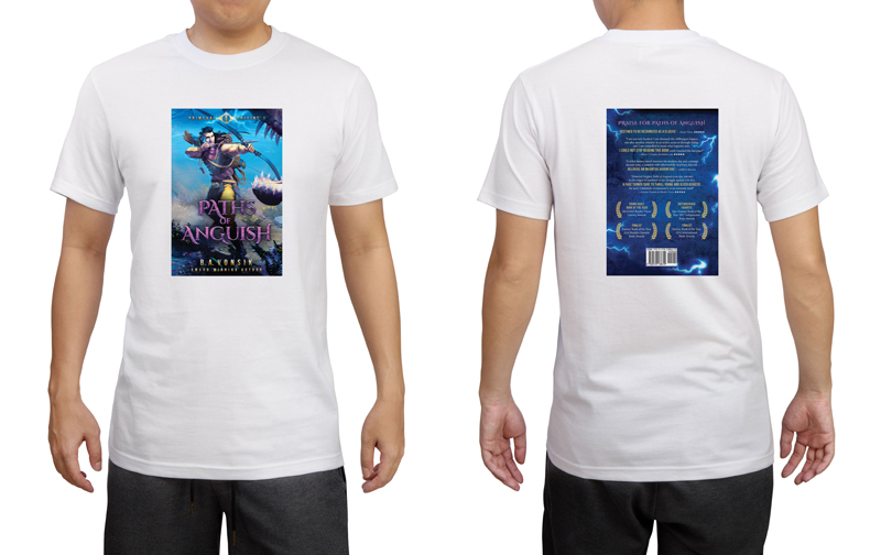 Outskirts Press offers T-shirts customized with your self-published book cover.