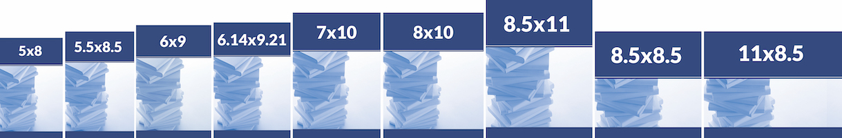 9 (nine) trim sizes are available to self-publishing authors providing their own print-ready book files when printing full-color books.