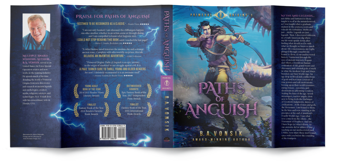 Example of a professionally designed Outskirts Press hardback dust jacket showing the front cover, spine, back cover, and flaps