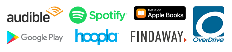 Examples of audiobook retail and library distribution channels available through Outskirts Press