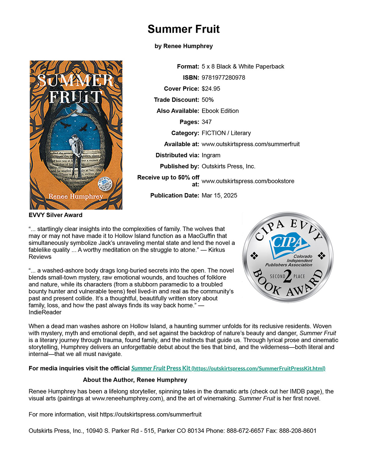 Outskirts Press Standard Sales Sheet