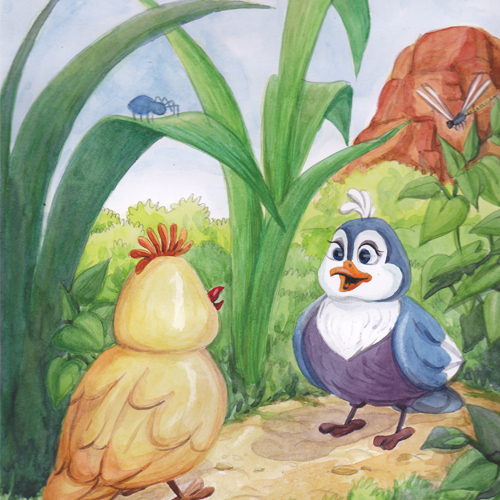Watercolor-style custom book illustration