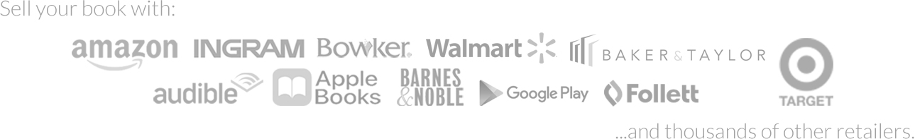 Outskirts Press publishing company offers worldwide distribution through Ingram, Bowker, Baker & Taylor and retail availability through Amazon.com, barnesandnoble.com, Apple Books, Target, Walmart, Audible, Google Play and thousands of other online retailers via our print-on-demand fulfillment service which means your book is never out of stock and you don‘t have to worry about storing inventory—each book is printed when it’s ordered and shipped directly to the retailer or reader. Better for you, better for your book, better for the planet—everyone wins!