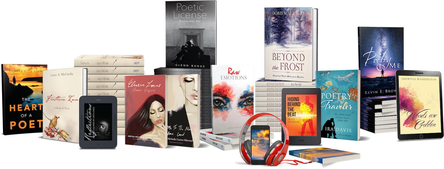 Self-published poetry books from independent authors published by Outskirts Press.  Collections of poetry and books of poems reach readers worldwide.  Outskirts Press helps authors who are ready to self publish their poetry book.  We are the answer to the question: "how do you publish poems?".